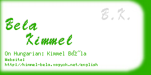 bela kimmel business card